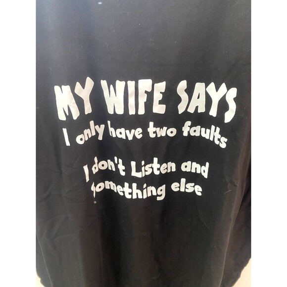 Funny Graphic Tee Men’s XL Father’s Day Husband Dad “Wife Says” T-shirt Black - Picture 3 of 5